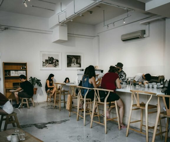 people doing a workshop class