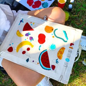 Workshop de pintura de sacos de pano