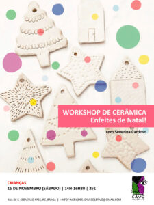 O Natal está a chegar! - Workshop de ornamentos de cerâmica para crianças (a partir dos 8 anos)