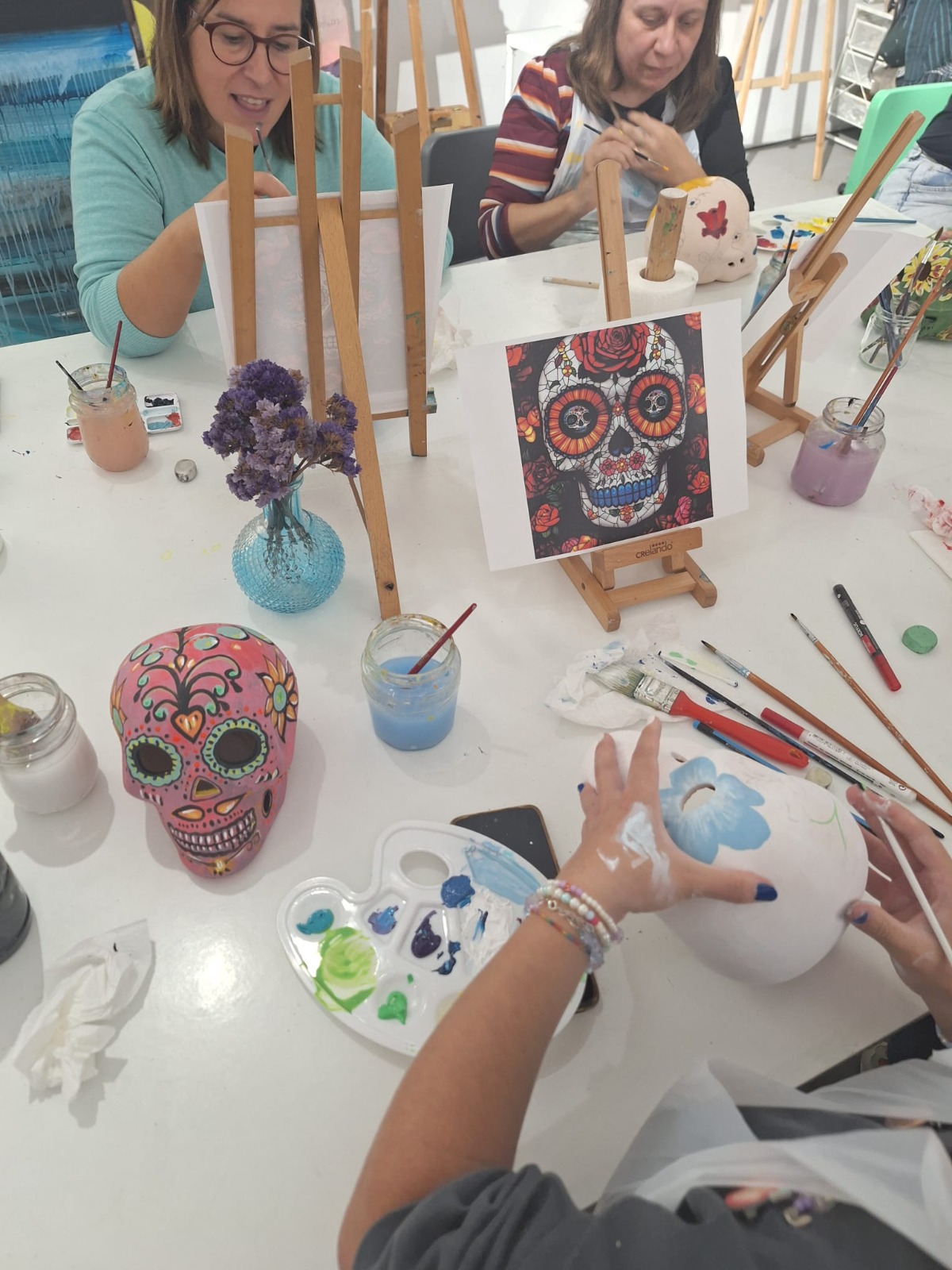 Mexican Skull Painting Workshop for Adults with Rafael Ibarra gallery 6