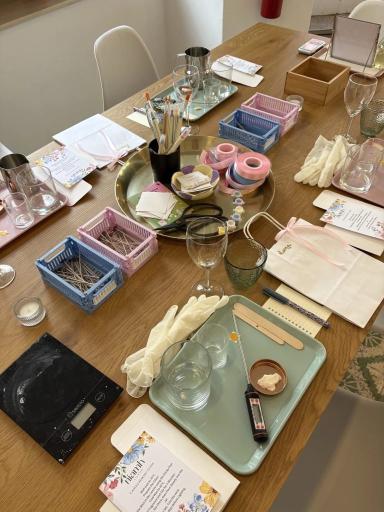 Start maker business soy candle production workshop learning fragrance selection pouring Lisbon