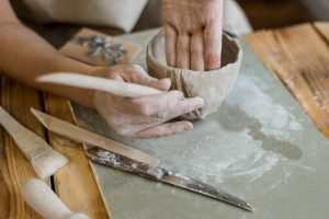 Pottery for beginners class in Porto with hands-on clay modeling instruction