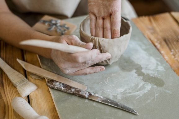 Pottery for beginners class in Porto with hands-on clay modeling instruction