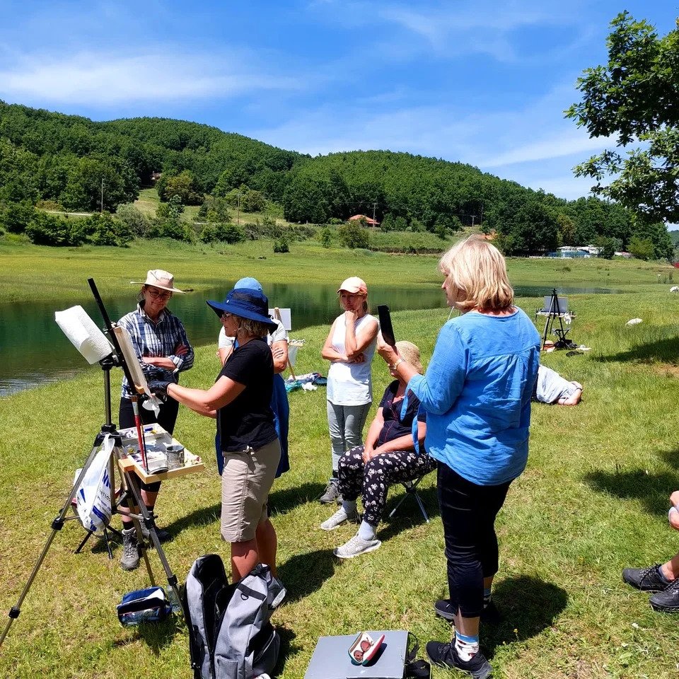 Algarve summer experiences private oil painting class Karen Wride professional artist instruction