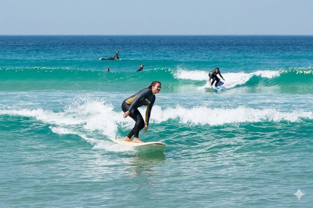 surfista-montando-ondas-durante-aula-comporta-surf-school