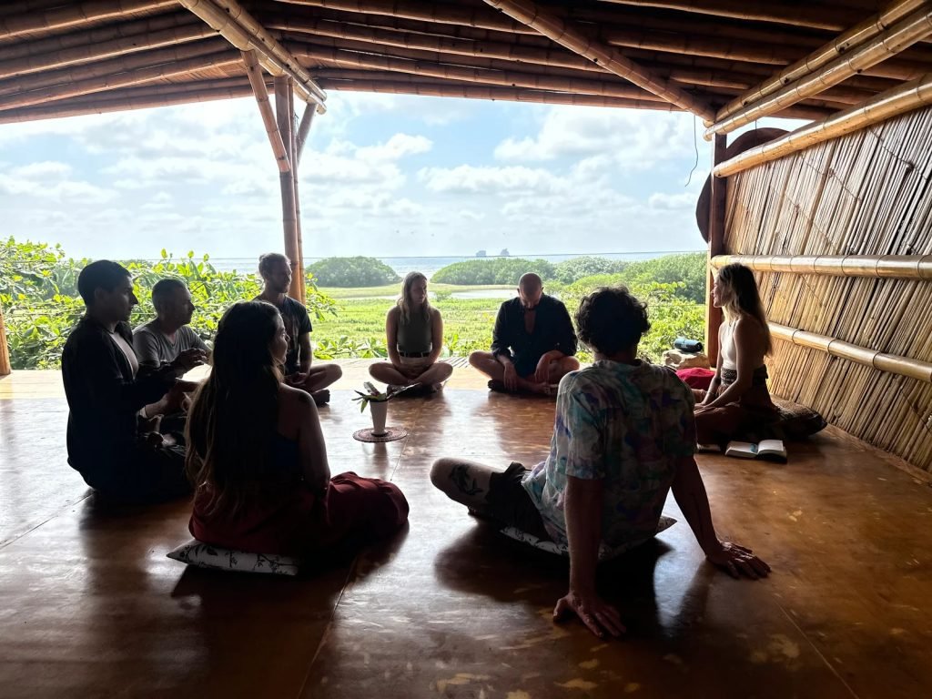 Stress relief workshops ceremonial cacao Juli shamanic practitioner nervous system calm Lisbon
