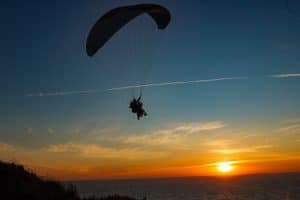 Sunset Paragliding Flight