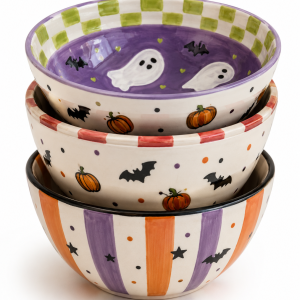 Pintura de taças de cerâmica para o Halloween
