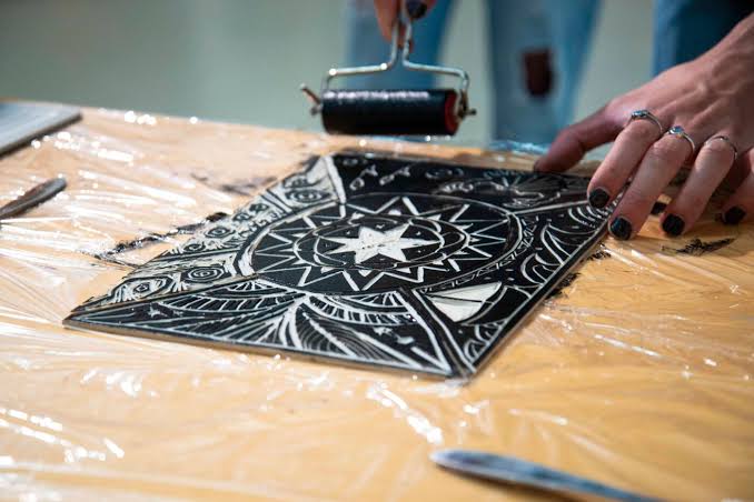 Workshop de linogravura com o Sr. Greb